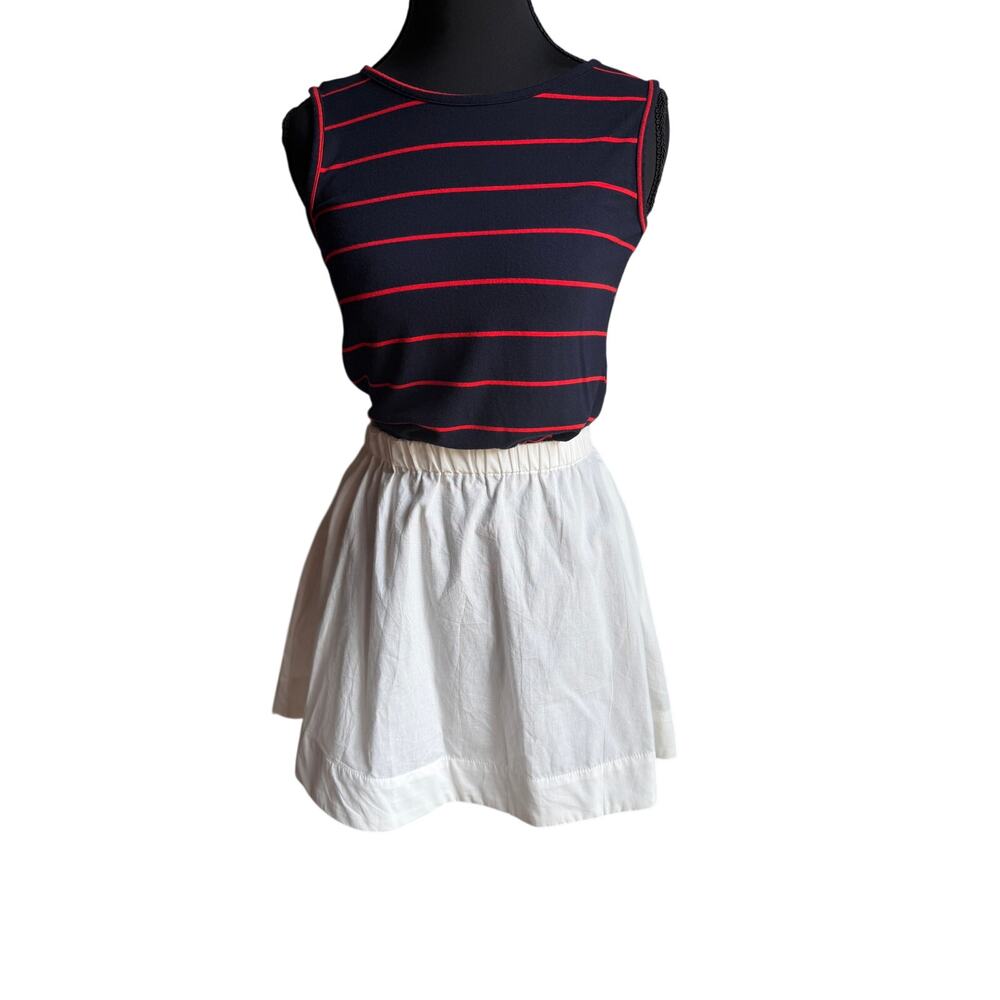 JNY Jones New York Navy Red Stripe Stretch Tank Top XS Nautical Coastal